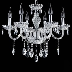 6-Light The style of palace Glass Chandelier With Candle Bulb