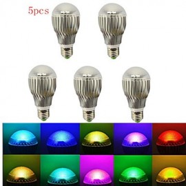 5pcs E27 5W RGB with Remote Control Multiple Colour RGB LED Bulb(85-265V)