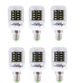 E14 6W 138*SMD4014 3000K/6000K 400LM Warm White/Cool White Light CRI80 LED Corn Bulbs Lamp (220V-240V)