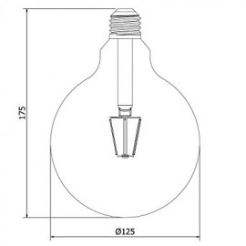 ON E26/E27 6 W 6 COB 600 LM Warm White G125 Dimmable LED Filament Bulbs AC 220-240 / AC 110-130 V