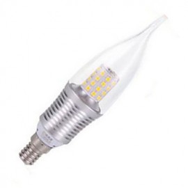 5pcs C35L 9W E14 45XSDM2835 Cool White Color Silver Shell Led Candle Light Screw Thread Led Bulbs Chandelier Lamps AC220-240V