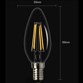 E14 4 W 4 COB 400 LM 2800-3200K K Warm White A Dimmable Candle Bulbs AC 220-240 V