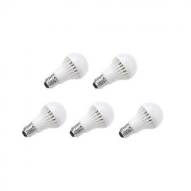 5W E26/E27 LED Globe Bulbs A60(A19) 18 SMD 2835 400-450 lm Warm White / Cool White AC 220-240 V 5 pcs