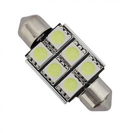 20pcs Festoon 36mm 1.5W 6x5050SMD 100-150LM 6000-6500K Cool White Light LED Car Light (DC 12V)