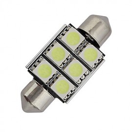 20pcs Festoon 36mm 1.5W 6x5050SMD 100-150LM 6000-6500K Cool White Light LED Car Light (DC 12V)