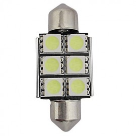 20pcs Festoon 36mm 1.5W 6x5050SMD 100-150LM 6000-6500K Cool White Light LED Car Light (DC 12V)