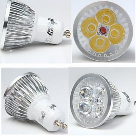 4PCS GU10 4W Dimmable 400lm 3500K Warm Light 4-LED Lamp- Silver (AC 110V)