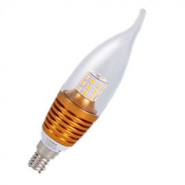 5pcs C35L Gold Shell 7W E14 SDM2835 35LED Warm Color Screw Thread Led Candle Light Led Bulbs Chandelier Lamps AC220-240V