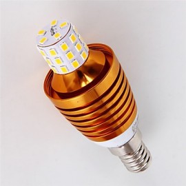 5pcs Gold Shell 7W E14 SDM2835 35LED Warm Color Screw Thread Led Candle Light Led Bulbs Chandelier Lamps AC220-240V