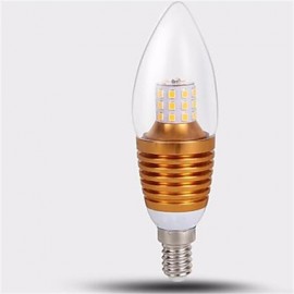 5pcs Gold Shell 7W E14 SDM2835 35LED Warm Color Screw Thread Led Candle Light Led Bulbs Chandelier Lamps AC220-240V