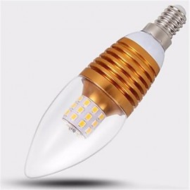 5pcs Gold Shell 7W E14 SDM2835 35LED Warm Color Screw Thread Led Candle Light Led Bulbs Chandelier Lamps AC220-240V