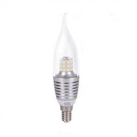 5pcs C35L 7W E14 35XSDM2835 Cool White Color Silver Shell Led Candle Light Screw Thread Led Bulbs Chandelier Lamps AC220-240V