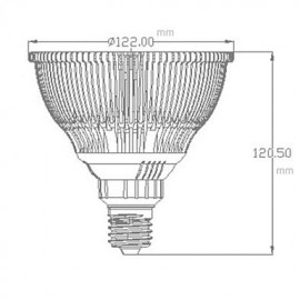 15W Par38 E27 12LED 1050lm 3000K/4000K/6000K Dimmable LED Spotlight (110V)