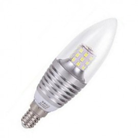 5pcs 7W E14 35XSDM2835 Cool White Color Silver Shell Led Candle Light Screw Thread Led Bulbs Chandelier Lamps AC220-240V