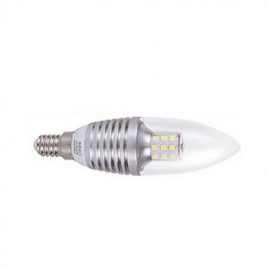 5pcs 7W E14 35XSDM2835 Cool White Color Silver Shell Led Candle Light Screw Thread Led Bulbs Chandelier Lamps AC220-240V