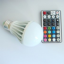 1pcs E26/E27 /B22 9W 3pcs High Power LED 550LM RGB A60 Dimmable /Remote-Controlled Globe Bulb AC110-240V