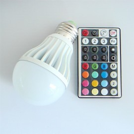 1pcs E26/E27 /B22 9W 3pcs High Power LED 550LM RGB A60 Dimmable /Remote-Controlled Globe Bulb AC110-240V