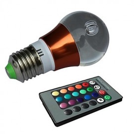 E27 3W RGB 16 Colors Crystal Led Bulb with Remote Controller (AC 100-220V)