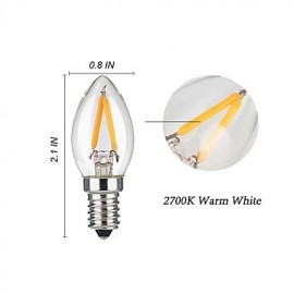 5 pcs 2W E14 LED Filament Bulbs 2 COB 200 lm Warm White Dimmable / Decorative AC 220-240 V