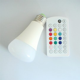 1 pcs E26/E27 9W Dimmable/ Music-Controlled/Remote-Controlled/Decorative RGB LED Globe Bulb AC 100-240 V