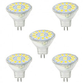 5W GU4(MR11) Decoration Light MR11 15 SMD 5730 480LM lm Warm White / Cool White Decorative 9-30 V 5 pcs