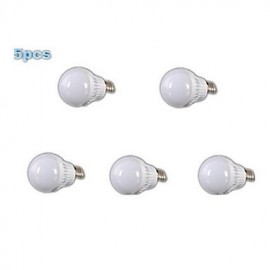 5W E26/E27 LED Globe Bulbs A60(A19) 18 SMD 2835 400-500 lm Cool White AC 110-130 V 5 pcs