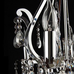 Crystal Chandelier with 3 Lights in Metal