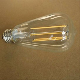 AC220-240V 4W E26/E27 LED Filament Bulbs ST64 4 SMD 2835 320 lm Warm White Decorative V 1 pcs