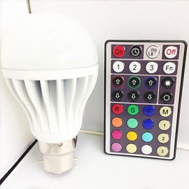 1pcs E26/E27 /B22 9W 3pcs High Power LED 550LM RGB A60 Dimmable /Remote-Controlled Globe Bulb AC110-240V