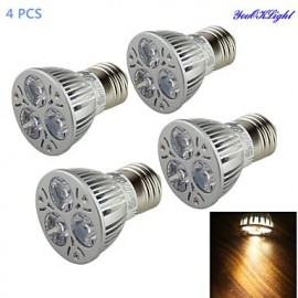 4PCS E27 3W 300lm 3000K Warm White Light Spotlight,Lampu daya tinggi dipimpin sorotan (AC 90 ~265V)