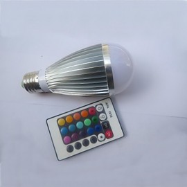 E27 85V-265V 450-600Lm 9W RGB Remote Control LED Colorful Bulbs