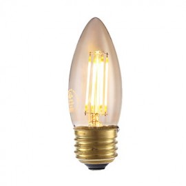 3.5W E26 LED Filament Bulbs B10 4 COB 300 lm Amber Dimmable 120V 1 pcs