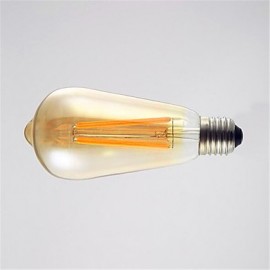 4W E26/E27 LED Filament Bulbs ST64 4 SMD 5730 350 lm Warm White Decorative AC85-265 V 1 pcs