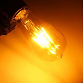 4W E26/E27 LED Filament Bulbs ST64 4 SMD 5730 350 lm Warm White Decorative AC85-265 V 1 pcs