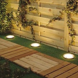 White Light LED Solar Light Round Recessed Deck Dock Pathway Garden Light