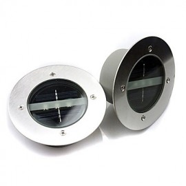 White Light LED Solar Light Round Recessed Deck Dock Pathway Garden Light