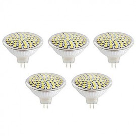 5pcs 60LEDs GU10/MR16 SMD2835 LED Spotlight 5W Heat-resistant Glass Body Cool/Warm White LED Bulbs light(AC220-240V)