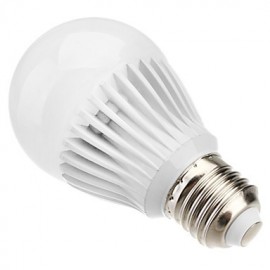 E27 5W 350-380LM 5800-6500K Natural White Light White Shell LED Ball Bulb (110-240V)