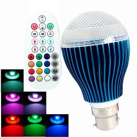 9W GU10/E26/E27/B22 RGB LED Globe Bulbs 3W High Power LED 450 lm Dimmable /Music-Controlled /Remote-Controlled