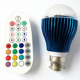 9W GU10/E26/E27/B22 RGB LED Globe Bulbs 3W High Power LED 450 lm Dimmable /Music-Controlled /Remote-Controlled