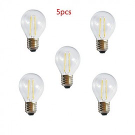 5pcs A60 2W E27 250LM 360 Degree Warm/Cool White Color Edison Filament Light LED Filament Lamp (AC220V)