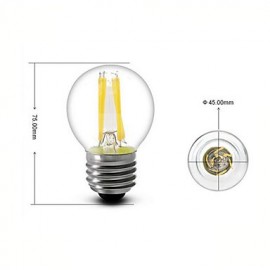 2PCS 2W B22 LED Filament Bulbs G45 2 COB 200 lm Warm White Dimmable AC 220-240 AC 110-130 V