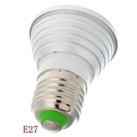 E27 85V-265V 100-200Lm 3W Colorful RGB Remote Control LED RGB Spotlights Lights Cup Silver