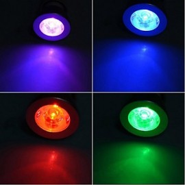 E27 85V-265V 100-200Lm 3W Colorful RGB Remote Control LED RGB Spotlights Lights Cup Silver