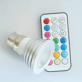 1 pcs B22 4W High Power LED 300LM RGB Dimmable / Remote-Controlled / Decorative LED Spotlight AC 100-240 V