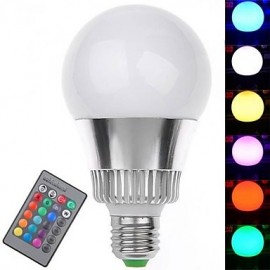 7W E26/E27 LED Globe Bulbs 1 High Power LED 350-400 lm RGB Remote-Controlled AC 85-265 V