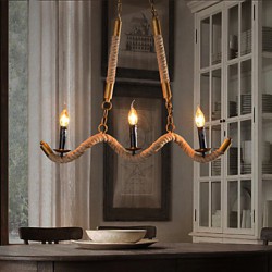 Candle Hemp Chandeliers Vintage Pendant Wrought Iron Bar Restaurant Wave Hemp Rope Chandelier