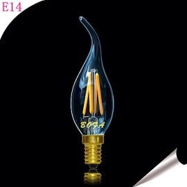 E14 220V 2200K-3000K 200-300Lm 3W 4LED C35L Dimmable Retro Imitation Tungsten Filament LED Candle Light