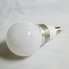 RGB LED Bulb With Remote Control - Silver White (AC85-265V) 220lm 3W E14