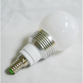 RGB LED Bulb With Remote Control - Silver White (AC85-265V) 220lm 3W E14